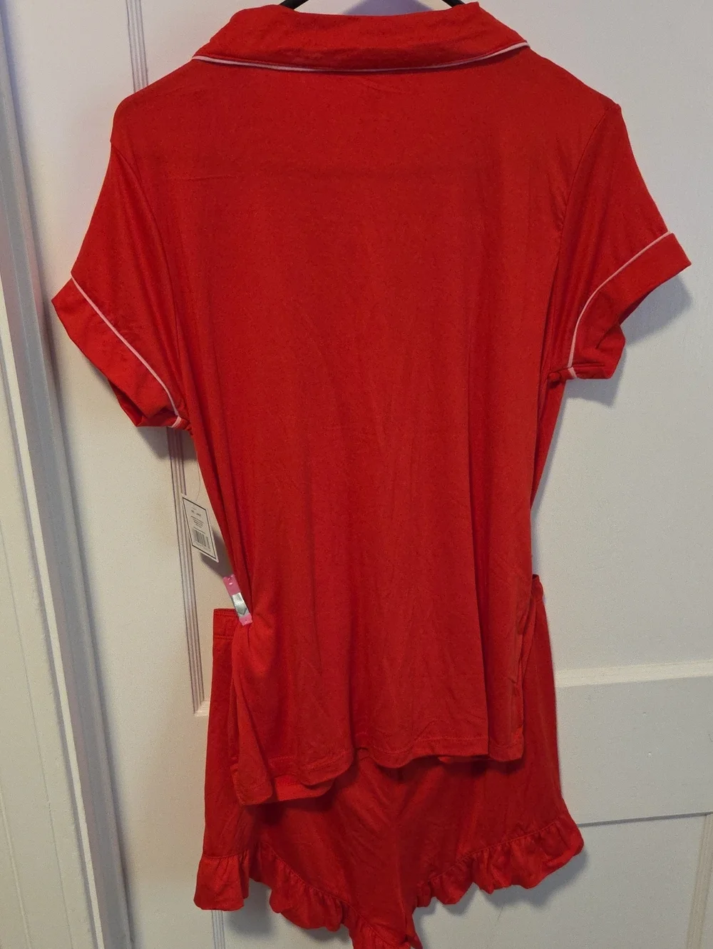 2 Piece Women’s Short Sleeve Red Pajama Set  Super Soft Fabric